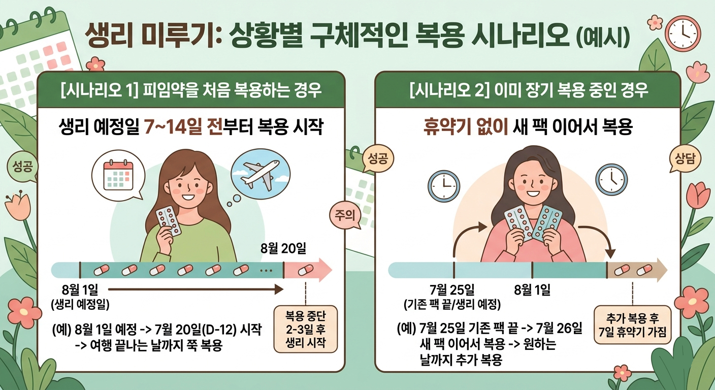 피임약 상황별 구체적인 복용 시나리오