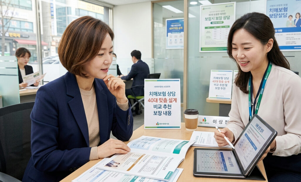 연령별 치매보험 예상 가격 비교표