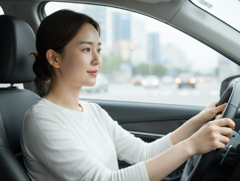 운전자보험 가입한 여성 운전자